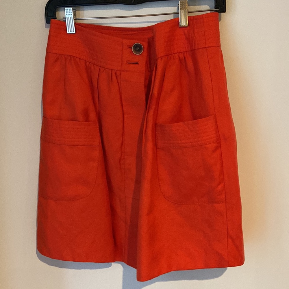 GUC linen blend J. Crew Doris pleated skirt mini size 4 - Picture 2 of 8